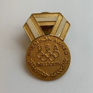 VTG Bellsouth Olympic Marathon Award USA 1/20 14K Gold Filled Medal Lapel Pin